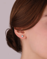 Colorful Enamel Evil Eye Beads Silver Earrings