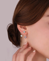 Colorful Enamel Evil Eye Beads Silver Earrings