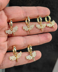 أقراط ملاك متدلية فضية