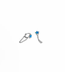 Turquoise Stone Star Silver Cartilage Earring
