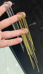 سلسلة طويلة من الفضة عيار 925 مع غضروف للأذن