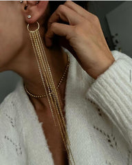 Sterling Silver Chandelier Long Chain Earrings