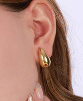 Stoneless Droplet Silver Earrings, Gold Drop Earrings