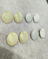 أقراط فضة مرصعة بدون حجر، فضة عيار 925 مرصعة بأزرار