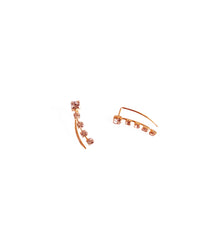 أقراط فضية بتصميم مخصص بخمسة أحجار