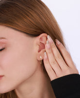 أقراط فضية على شكل سلسلة صاعقة