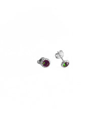 Emerald Single Stone Silver Earring