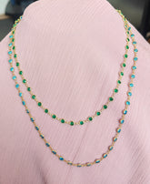 Colorful Fancy Stone Necklace, Gold Boho Gemstone 925 Sterling Silver Fancy Stone Necklace, Vibrant Gems, 18-24-36 Inch