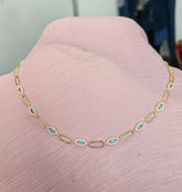 Evil Eye Silver Choker – 925 Sterling Silver Protection Necklace, Handmade Minimalist Jewelry Gift for Women