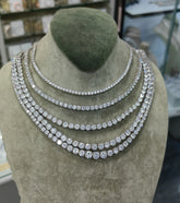 925 Sterling Silver Tennis Necklace with Cubic Zirconia -Between 2-5 mm and 40-45 cm