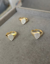 Sterling Silver Heart Pinky Ring with White Zircon