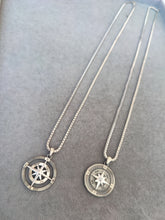 سلسلة قلادة نجمة الشمال على شكل بوصلة، قلادات فضية للرجال، قلادة للرجال هدية للعودة إلى المدرسة، سلسلة صندوقية للرجال