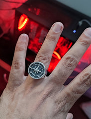 Men rings, Silver compass ring, Men jewelry, Silver men jewelry, men's ring silver, Fashion men ring, Men's Ring, Sterling Silver Ring Gift