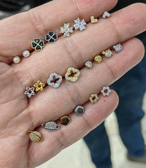 Tragus earring Sterling Silver, Helix Stud, Cartilage Stud, Star Stud