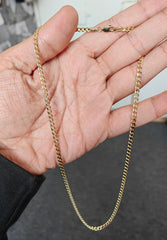 قلادة ميامي كوبية بسلسلة وصلات من الذهب الأصفر عيار 14 قيراطًا بقطر 0.84 مم إلى 4.2 مم