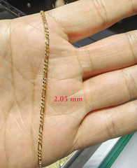 سلسلة فيجارو، سلسلة من الذهب الإيطالي عيار 14 قيراطًا، سلسلة من الذهب الحقيقي، 2-5 مم