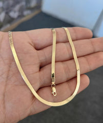 Snake Herringbone Chain | 14k Gold Italian Chain, 2.5 mm - 4.15 mm