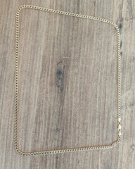 Hollow Curb - 14K Real Gold Chain Necklace - Thickness 3.95 mm (585 Stamped)