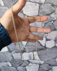 Hollow Curb - 14K Real Gold Chain Necklace - Thickness 3.95 mm (585 Stamped)
