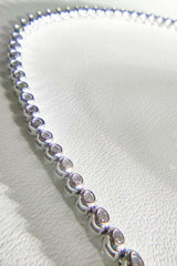 White Stone Silver Tennis Choker Necklace