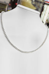White Stone Silver Tennis Choker Necklace