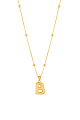 Sterling Silver Initial Necklace: Chubby Letter Pendant