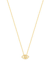 Small Eye Silver Necklace, Tiny Evil Eye Necklace – 925 Sterling Silver Dainty Pendant for Women