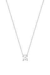 Solitaire Silver Necklace