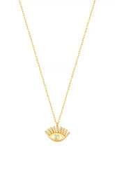 925 Sterling Silver Eyelash Eye Necklace