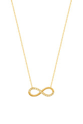 Half Stone Infinity Silver Necklace