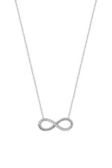 قلادة فضية على شكل نصف حجر إنفينيتي