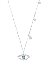 قلادة فضية على شكل عين حجرية متدلية