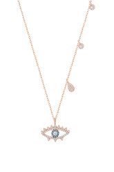 قلادة فضية على شكل عين حجرية متدلية