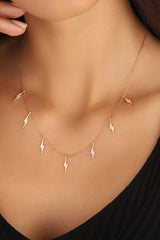 7 Lightning Bolt Silver Necklace