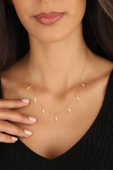 7 Lightning Bolt Silver Necklace