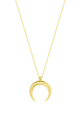 Inverted Crescent Silver Necklace