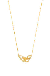 White Stone Butterfly Silver Necklace