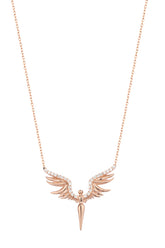 قلادة ملاك من الحجر الأبيض الفضي