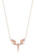 قلادة ملاك من الحجر الأبيض الفضي