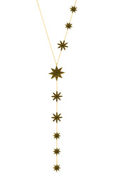 Black Stone North Star Y Silver Necklace