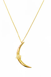 Silver Stone Sunny Large Crescent Necklace