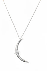قلادة هلال كبيرة مشمسة من الفضة