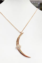 قلادة هلال كبيرة مشمسة من الفضة