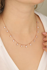 Drop Stone Silver Necklace