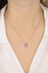 Classic, Stone Evil Eye Bead Silver Necklace