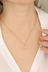 White Stone North Star Silver Necklace