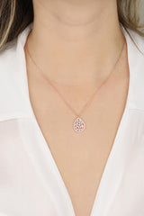 Drop Stone Silver Baguette Necklace