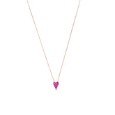 قلادة قلب صغير من الحجر الوردي