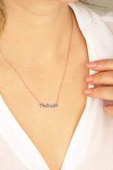 Personalized Necklace, Custom Initial Necklace, Christmas Gift ,Wedding Date Necklace, Bridesmaid Gift - With Zircon Stone