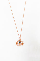 قلادة رموش من حجر الأكوامارين الفضي